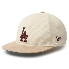 画像1: NEWERA（ニューエラ）“RC 9FIFTY レザーストラップ Corduroy コーデュロイ ロサンゼルス・ドジャース アイボリー ベージュ” (1)