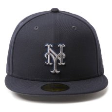 画像2: NEWERA（ニューエラ）“59FIFTY MLB Metallic Pewter ニューヨーク・メッツ ネイビー” (2)