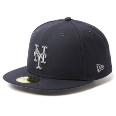 画像1: NEWERA（ニューエラ）“59FIFTY MLB Metallic Pewter ニューヨーク・メッツ ネイビー” (1)