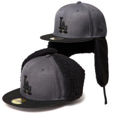 画像1: NEWERA（ニューエラ）“59FIFTY Dog Ear ドッグイヤー ロサンゼルス・ドジャース ヘザーグラファイト/ブラック” (1)