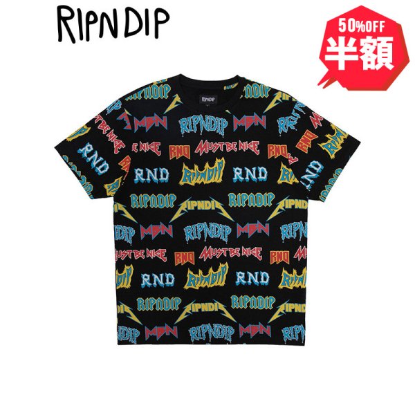 画像1: 【半額】【ラストMのみ】RIPNDIP (リップンディップ) “ROCK & NERM TEE” (1)