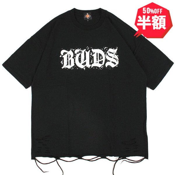 画像1: 【半額】【ラストLのみ】BUDS（バッズ）“DAMAGE TEE” (1)