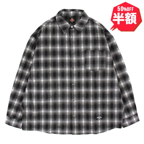 画像1: 【半額】【ラストXLのみ】BUDS（バッズ）“OMBRE CHECK LOOSE SHIRTS” (1)