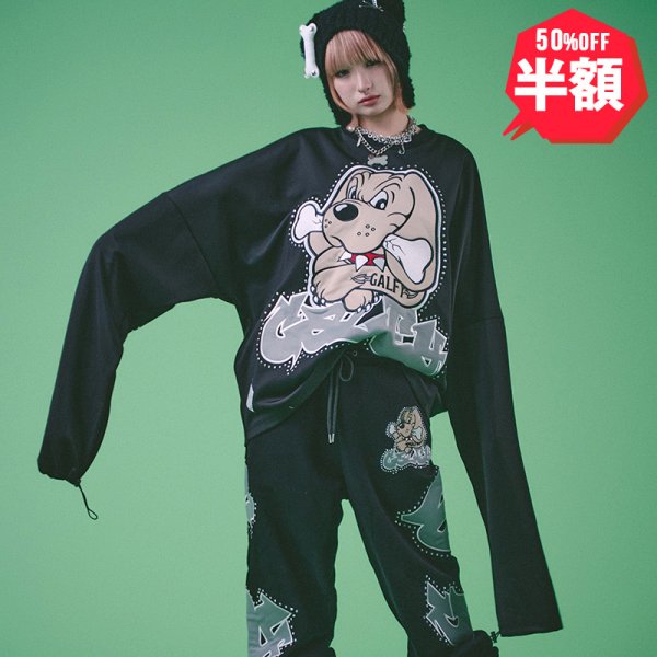 画像1: 【半額】GALFY(ガルフィー) “ギャル男BIGロゴ大萌袖ロンTee” (1)