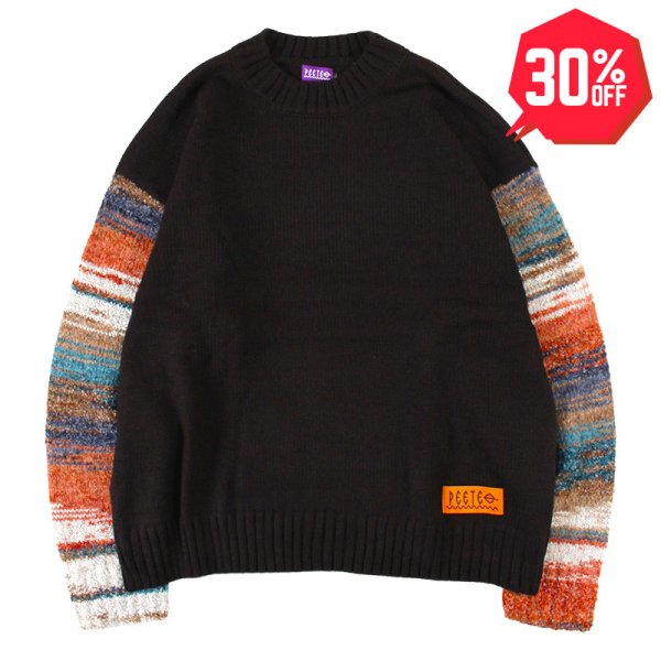 画像1: 【30%OFF】【ラストLのみ】PeeTee. (ピーティー) “GRADATION SLEEVE CREW KNIT” (1)