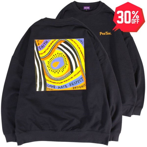 画像1: 【30%OFF】【ラストMのみ】PeeTee. (ピーティー) “IN MY HEAD  WIDE CREW” (1)