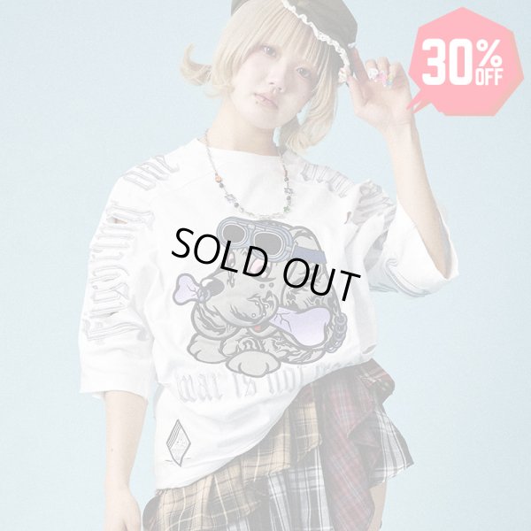 画像1: 【30%OFF】【ラスト大型犬（XL）のみ】GALFY(ガルフィー) “病みに染まりし反戦Tシャツ” (1)