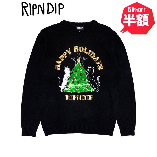 画像1: 【半額】RIPNDIP (リップンディップ) “LITMAS TREE KNITTED SWEATER” (1)