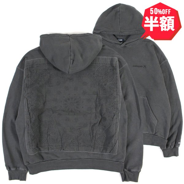 画像1: 【半額】【ラストLのみ】KINGSIZE（キングサイズ）“BANDANA HOOD SWEAT” (1)