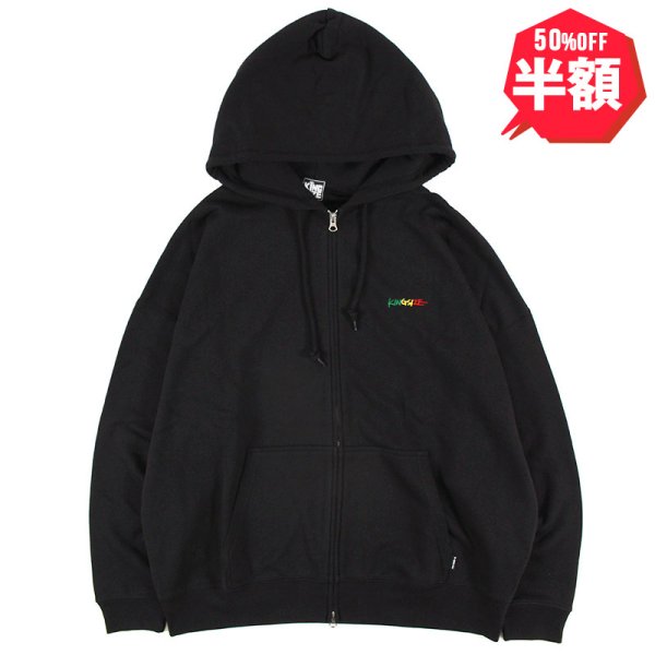 画像1: 【半額】【ラストMのみ】KINGSIZE（キングサイズ）“RASTA LOGO ZIP HOOD” (1)