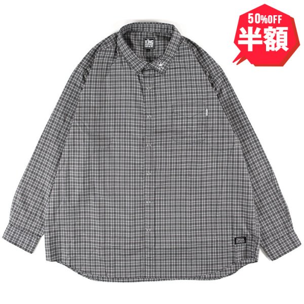 画像1: 【半額】【ラストXLのみ】KINGSIZE（キングサイズ）“SNAP CHECK L/S SHIRT” (1)
