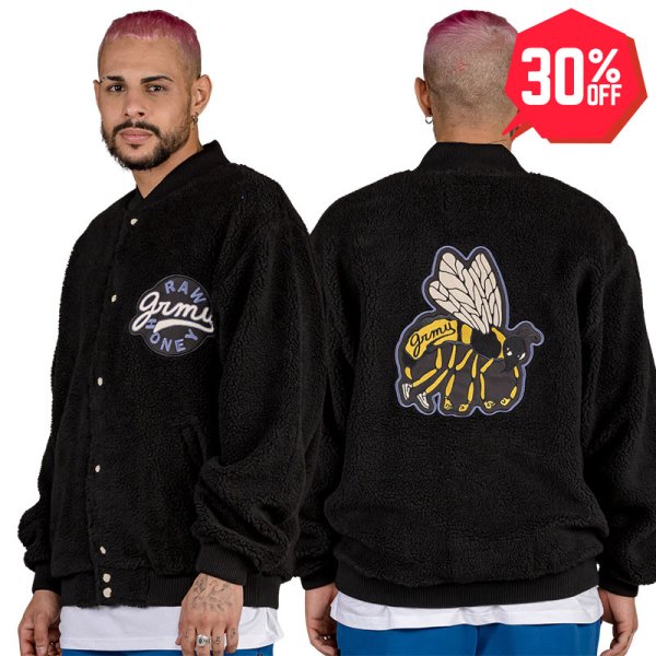 画像1: 【30%OFF】【ラストLのみ】GRIMEY / GRMY (グライミー) “HIVE SHERPA BUTTON SWEATSHIRT” (1)