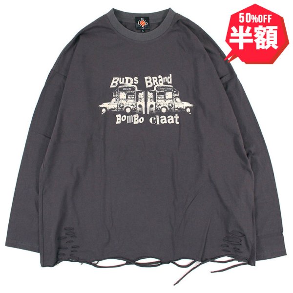 画像1: 【半額】BUDS（バッズ）“BOMBO CLAAT DAMAGE L/S TEE” (1)