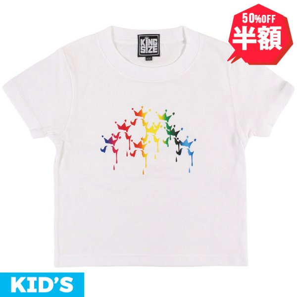 画像1: 【半額】[子供服] 【ラスト140のみ】KINGSIZE（キングサイズ）“RAINBOW DRIP KIDS TEE” (1)