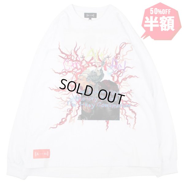 画像1: 【半額】【ラストXLのみ】THINK[真紅] (シンク) “強制終了 ロングスリーブ Tee” (1)