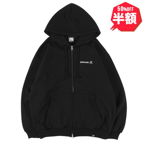 画像1: 【半額】【ラストMのみ】KINGSIZE（キングサイズ）“LOGO ZIP HOOD” (1)