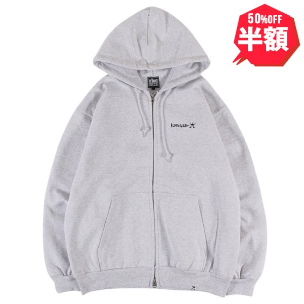 画像1: 【半額】【ラストMのみ】KINGSIZE（キングサイズ）“LOGO ZIP HOOD” (1)