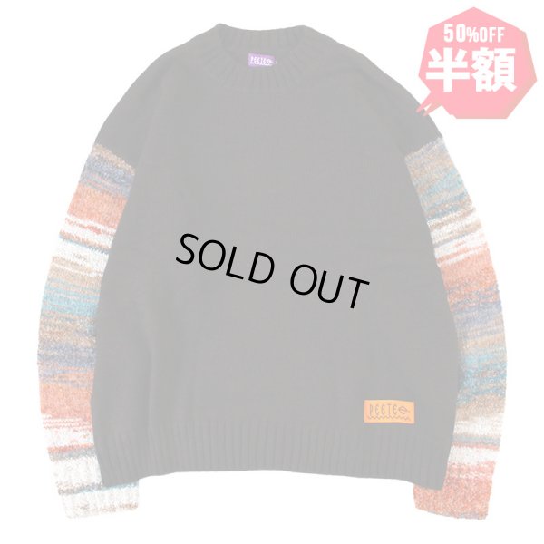 画像1: 【半額】【ラストLのみ】PeeTee. (ピーティー) “GRADATION SLEEVE CREW KNIT” (1)