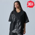 画像1: 【30%OFF】FUBU（フブ） “FAUX LEATHER BASEBALL SHIRTS” (1)
