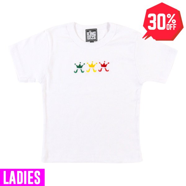 画像1: 【30%OFF】[レディース] KINGSIZE（キングサイズ）“THREE KING CROPPED WOMEN'S TEE” (1)