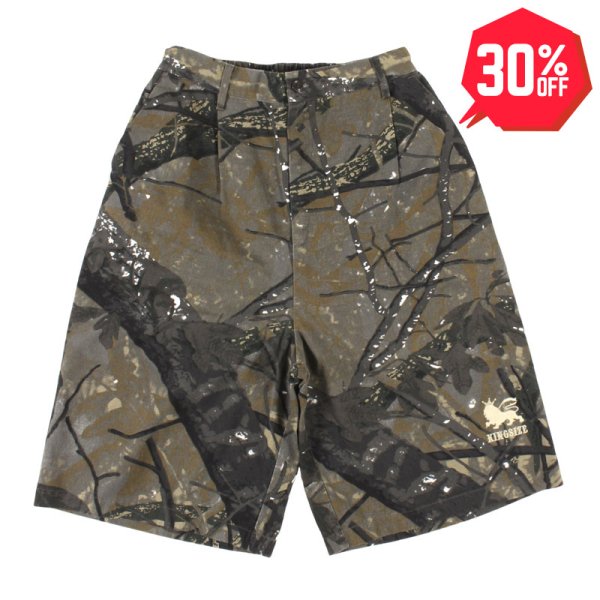 画像1: 【30%OFF】【ラストLのみ】KINGSIZE（キングサイズ）“REAL TREE CAMO  WIDE HALF PANTS” (1)