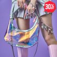 画像1: 【30%OFF】GALFY(ガルフィー) “ピカピカモノグラム2WAYハンドバッグ” (1)