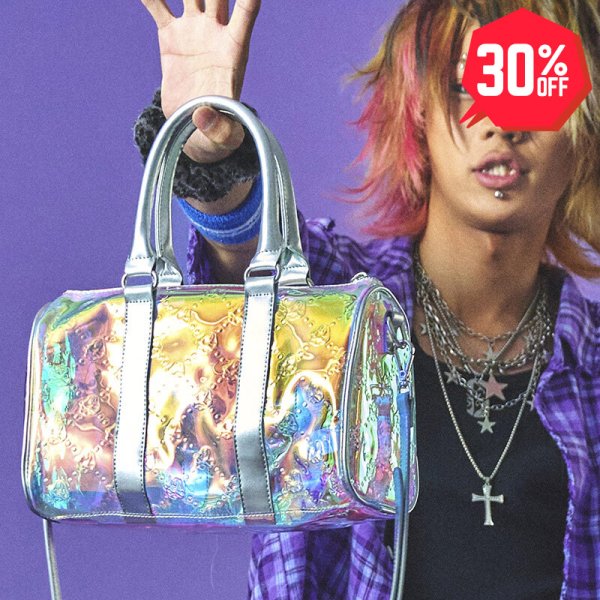 画像1: 【30%OFF】GALFY(ガルフィー) “ピカピカモノグラムミニボストン” (1)