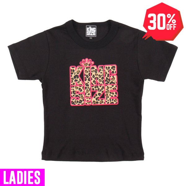 画像1: 【30%OFF】[レディース] KINGSIZE（キングサイズ）“LEOPARD BLUNT CROPPED WOMEN'S TEE” (1)
