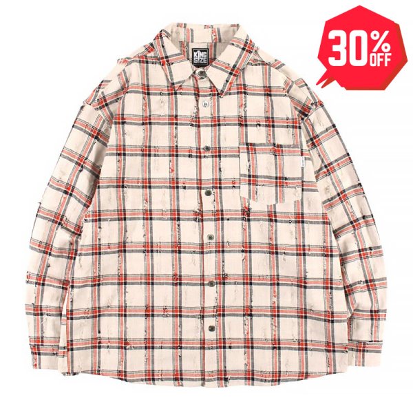 画像1: 【30%OFF】KINGSIZE（キングサイズ）“DAMAGE L/S SHIRT” (1)