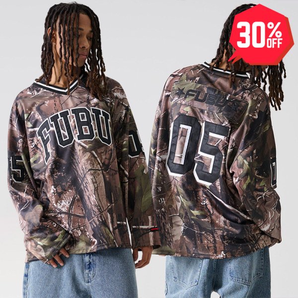 画像1: 【30%OFF】FUBU（フブ） “REAL TREE HOCKEY SHIRT/リアルツリーホッケーシャツ” (1)