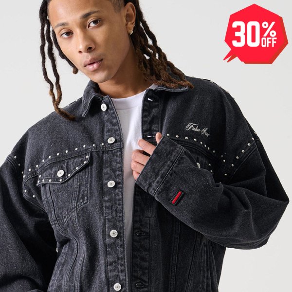 画像1: 【30%OFF】FUBU（フブ） “STUDS DENIM JACKET” (1)