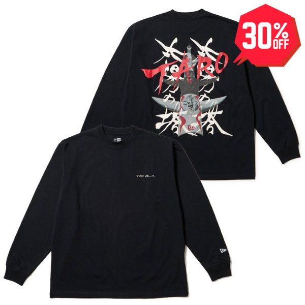 画像1: 【30%OFF】NEWERA（ニューエラ）“長袖 オーバーサイズド コットン Tシャツ TARO OKAMOTO 岡本太郎 太陽の塔 ブラック” (1)