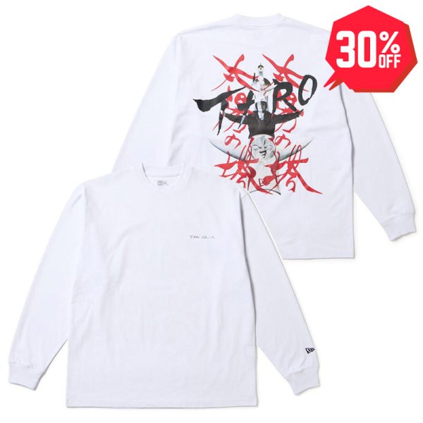 画像1: 【30%OFF】NEWERA（ニューエラ）“長袖 オーバーサイズド コットン Tシャツ TARO OKAMOTO 岡本太郎 太陽の塔 ホワイト” (1)