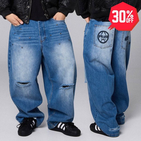 画像1: 【30%OFF】GRIMEY / GRMY (グライミー) “ROYAL PAW BIG BOY DENIM PANTS” (1)