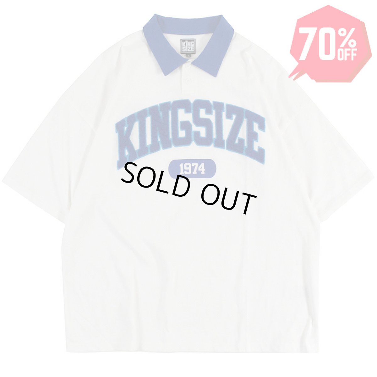 画像1: 【70%OFF】KINGSIZE（キングサイズ）“COLLEGE POLO SHIRT” (1)
