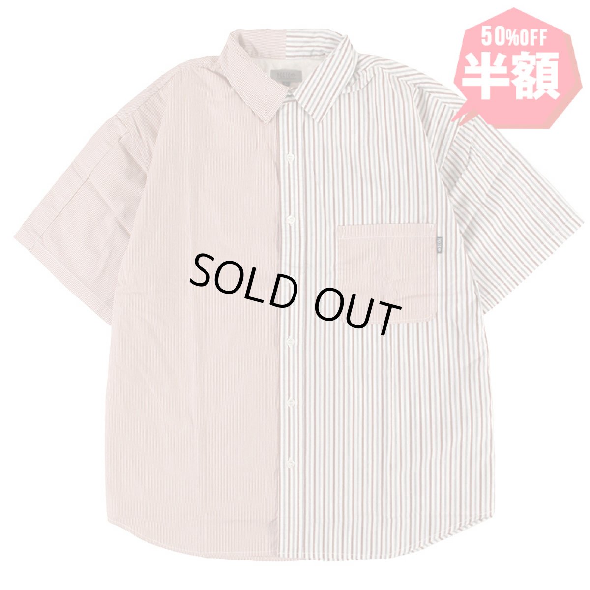 画像1: 【半額】【ラストXLのみ】PeeTee. (ピーティー) “SWITCHING STRIPE SHIRTS” (1)