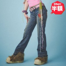 画像1: 【半額】【ラストメス犬（S）のみ】CANDY GALFY(キャンディーガルフィー) “GALローライズフレアデニム” (1)