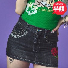 画像1: 【半額】【ラスト小型犬（M）のみ】CANDY GALFY(キャンディーガルフィー) “GAL薔薇デニムミニ” (1)