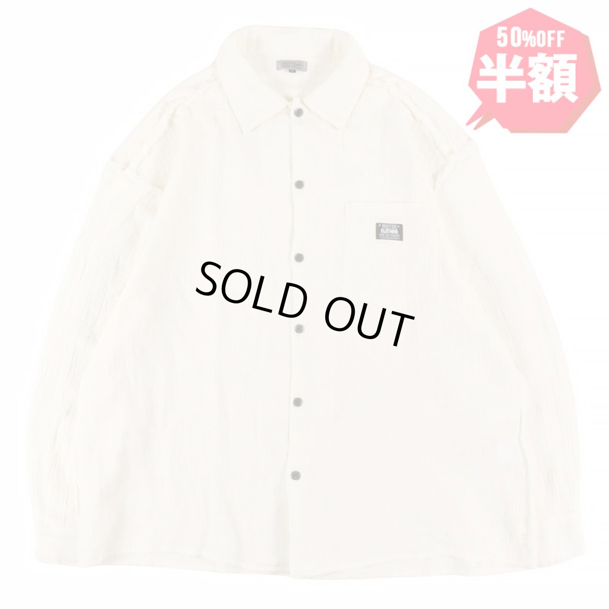 画像1: 【半額】【ラストLのみ】PeeTee. (ピーティー) “CUTOFF GAUZE L/S SHIRTS” (1)