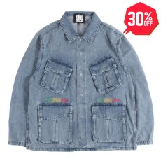 画像1: 【30%OFF】KINGSIZE（キングサイズ）“RASTA LOGO DENIM JACKET” (1)