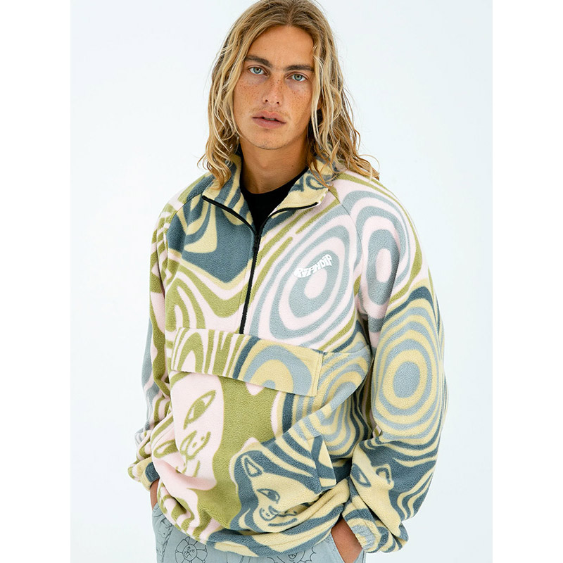 RIPNDIP (リップンディップ) “HYPNOTIC BRUSHED FLEECE HALF ZIP