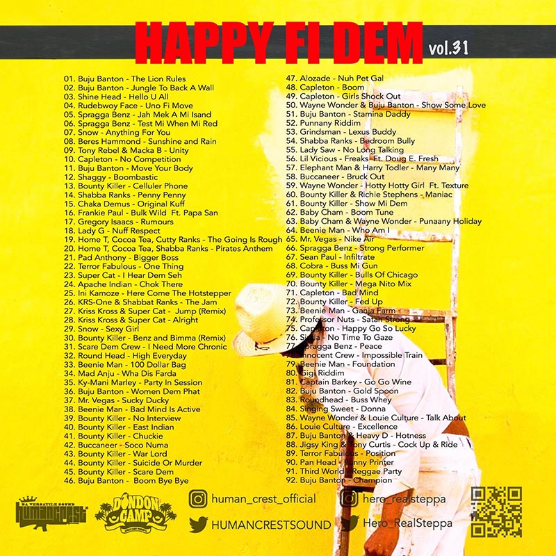 30%OFF】【CD】『HAPPY FI DEM vol.31』Mixed by Hero Real Steppa fr. HUMAN CREST DISSIDENT WEB SHOP BACK TO THE 90s SPECIAL MIX