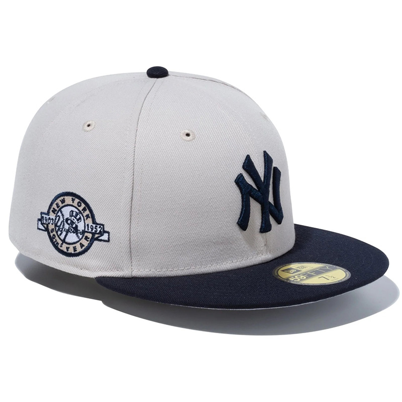 画像1: NEWERA（ニューエラ）“59FIFTY MLB Stone Color ニューヨーク・ヤンキース ストーン ネイビーバイザー” (1)