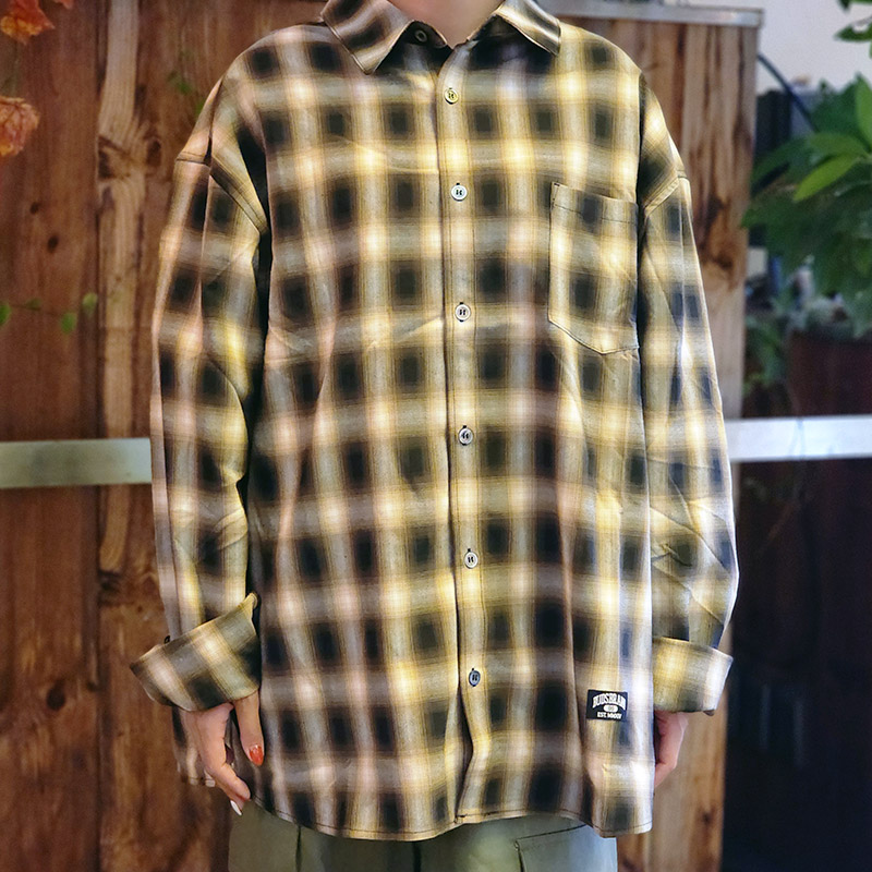 ラストXLのみ】BUDS（バッズ）“OMBRE CHECK LOOSE SHIRTS” - DISSIDENT