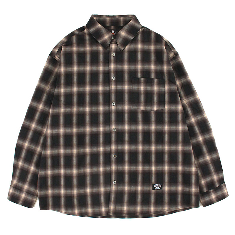 【ラストXLのみ】BUDS（バッズ）“OMBRE CHECK LOOSE SHIRTS”