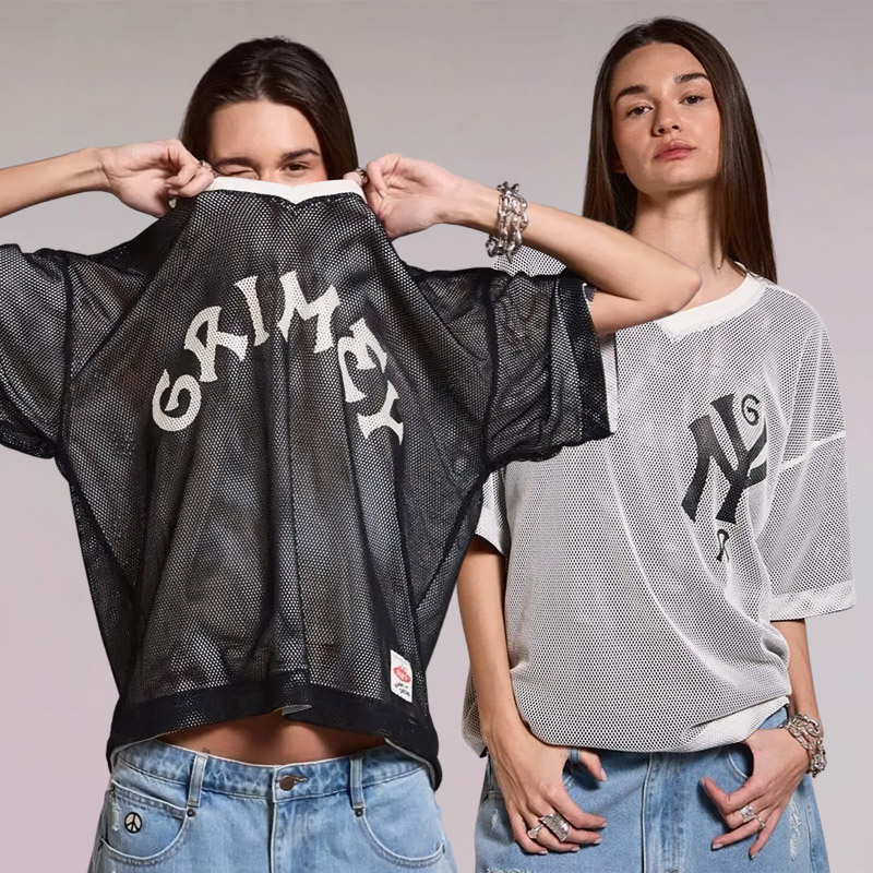 【ラストXLのみ】GRIMEY / GRMY (グライミー) “SWEET SCIENCE REVERSIBLE MESH BODY V NECK TEE”