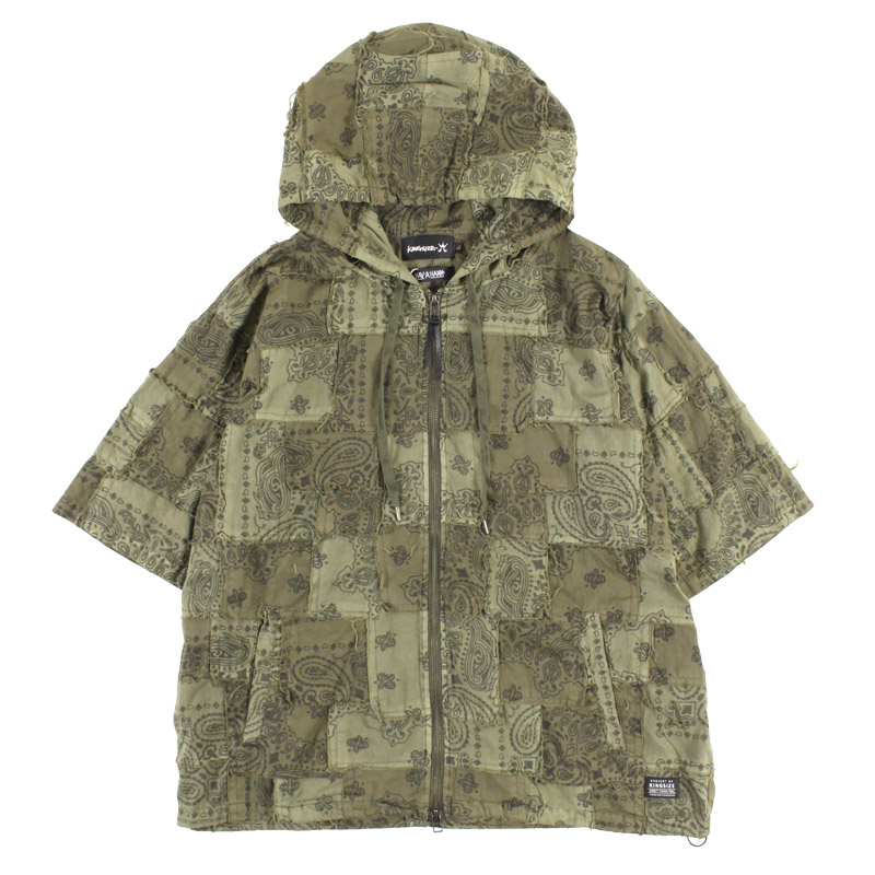【ラストLのみ】KINGSIZE（キングサイズ）“PAISLEY ZIP SHIRTS”