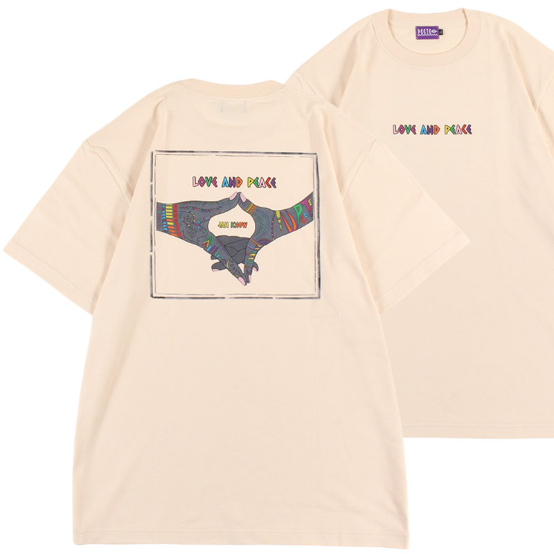 PeeTee. (ピーティー) “MULTI COLOR LOVE AND PEACE TEE”